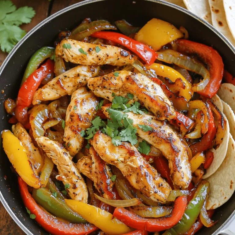 - 1 lb boneless, skinless chicken breasts - 1 bell pepper (red, yellow, or green) - 1 medium onion - 2 tablespoons honey - 2 tablespoons fresh lime juice - 2 tablespoons extra virgin olive oil - 2 teaspoons chili powder - 1 teaspoon ground cumin - 1 teaspoon garlic powder - Salt and freshly ground black pepper The main ingredients start with boneless, skinless chicken breasts. This type of chicken cooks evenly and stays juicy. I love using bell peppers for their color and sweet flavor. You can pick any color you like. The onion adds a nice depth of flavor. Next, we have the marinade. Honey is key here; it gives the chicken a sweet touch. Fresh lime juice provides a bright zing. Olive oil helps blend the flavors while keeping the chicken moist. For seasoning, I use chili powder for warmth and cumin for an earthy taste. Garlic powder adds depth, and salt and pepper balance everything out. Together, these ingredients create a tasty dish that’s easy to make. Each bite brings a burst of flavor. - Combine honey, lime juice, olive oil, chili powder, cumin, garlic powder, salt, and pepper. - Whisk until smooth for optimal flavor distribution. In a large bowl, I mix the honey and lime juice. The honey adds sweetness, while the lime gives a nice tart kick. Next, I drizzle in the olive oil. This helps the marinade cling to the chicken. I then sprinkle in the chili powder, cumin, and garlic powder. The spices create depth and warmth. Finally, I add salt and pepper to taste. I whisk everything together until it blends well. This step is key for even flavor in every bite. - Coat sliced chicken in the marinade. - Cover and let marinate for 15 minutes to 2 hours. Now, I take my thinly sliced chicken and coat it in the marinade. I make sure each piece is covered. This is important for maximum taste. I cover the bowl and let it sit. If I have time, I let it marinate for up to two hours. This allows the flavors to soak in deeply. If I’m short on time, even 15 minutes works well. - Sauté marinated chicken in a skillet for 5-7 minutes. - Add onion and bell pepper, cooking until tender. - Combine chicken and vegetables for a final cook. I heat a large skillet over medium-high heat. When it’s hot, I add the marinated chicken strips in a single layer. I cook them for about 5-7 minutes. I stir occasionally to ensure they cook evenly and turn a lovely golden brown. After the chicken is done, I set it aside on a plate. In the same skillet, I toss in the sliced onion and bell pepper. I sauté them for 4-5 minutes until they soften and caramelize slightly. This brings out their natural sweetness. Next, I add the chicken back to the skillet. I combine everything gently and cook for another 2-3 minutes to heat through. This step makes sure the flavors meld perfectly. - Use a hot skillet for searing the chicken. This gives it a nice, crisp edge. - Stir occasionally for even cooking and browning. It helps avoid burning and keeps the chicken juicy. - Longer marination deepens flavors. I recommend letting the chicken sit for at least 30 minutes. - You can marinate at room temperature for up to 15 minutes. If you want richer taste, try the fridge for 1-2 hours. Just make sure to take it out 10 minutes before cooking. - Serve with lime wedges and vibrant toppings like cilantro, guacamole, or sour cream. This adds color and freshness. - Using a colorful platter enhances the dining experience. It makes the dish look as good as it tastes! {{image_4}} You can mix things up by swapping the chicken for shrimp or beef. Both options offer a unique taste. Shrimp cooks quickly and adds a nice seafood twist. Beef provides a hearty flavor that many enjoy. You can also add more veggies. Zucchini and corn make great additions. They bring extra color and nutrition to the dish. Do you like it spicy? You can adjust the chili powder based on your taste. Add more for a fiery kick or less if you prefer mild flavors. For an extra boost, toss in some sliced jalapeños. They pack a punch and add a fresh taste. When it comes to tortillas, you have choices. Corn tortillas are gluten-free and add a nice crunch. Flour tortillas are soft and perfect for wrapping. If you want a different base, try serving the chicken and veggies over rice. This option is filling and keeps it gluten-free too. After you enjoy your Honey Lime Chicken Fajita Skillet, save the leftovers. Place them in an airtight container. You can keep them in the fridge for up to 3 days. When you reheat, use a skillet over medium heat. This method helps keep the chicken juicy and the veggies tender. Stir often to ensure even heating. You can freeze the cooked fajitas if you want to save them for later. Allow the dish to cool completely before freezing. Use a freezer-safe container or bag. It can last up to 3 months in the freezer. When you are ready to eat, thaw in the fridge overnight. Reheat in a skillet for the best texture. This way, the chicken will stay tender, and the veggies will not become mushy. Enjoy your meal again with the same great taste! To spice up your Honey Lime Chicken Fajita Skillet, try adding extra chili powder. You can also mix in some cayenne pepper for a kick. If you like heat, drizzle your dish with hot sauce before serving. Fresh jalapeños are another great choice. Slice them thin and toss them in with the onions and peppers for a fresh bite. Yes, you can swap honey for agave syrup if you prefer. Maple syrup works too and adds its own unique flavor. Both options will still give your dish that sweet touch. Just make sure to keep the same amount as the recipe calls for. This fajita skillet goes great with several sides. I recommend serving it with fluffy rice or black beans. A fresh salad adds a nice crunch and brightens the meal. You can also consider corn on the cob for a sweet touch. You can definitely make a vegetarian version! Swap the chicken for tofu or tempeh. Both will soak up the marinade well and provide a nice texture. For added flavor, grill the tofu or tempeh to get a nice char. Toppings can really elevate your fajitas! Some easy options include guacamole, sour cream, and salsa. Shredded cheese adds a nice creamy touch too. For a fresh twist, sprinkle chopped cilantro or diced tomatoes on top. You can find the full recipe by following this link: Full Recipe. It includes all the detailed steps and ingredient measurements you need to create this tasty dish. This blog post covered everything you need to make tasty Honey Lime Chicken Fajitas. You learned about the main ingredients, the perfect marinade, and cooking steps. I shared tips on marination and even offered fun variations. In conclusion, these fajitas are easy, fun, and delicious. Enjoy them with friends or family. Remember, cooking is about creativity, so feel free to experiment. Happy cooking!