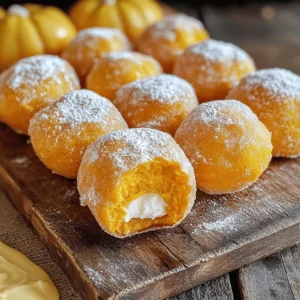 - 1 cup pure pumpkin puree - 4 oz cream cheese, softened - 1/4 cup granulated sugar - 1/4 cup packed brown sugar These ingredients create a rich and creamy base. The pumpkin adds moisture and flavor. Cream cheese makes them soft and fluffy. The sugars add sweetness and depth. - 1/4 cup vegetable oil - 2 large eggs - 2 cups all-purpose flour Vegetable oil keeps the donut holes moist. Eggs help bind everything together. All-purpose flour gives them structure and the right texture. - 2 teaspoons baking powder - 1 teaspoon baking soda - 2 teaspoons ground cinnamon - 1/2 teaspoon ground nutmeg - 1/2 teaspoon ground ginger - 1/2 teaspoon salt Baking powder and soda make the donut holes rise. Spices like cinnamon, nutmeg, and ginger bring warmth and a lovely aroma. Salt enhances all the flavors. Together, these create a warm, comforting taste perfect for fall. - Preheat oven to 350°F (175°C). - Grease the donut hole pan. Start by heating your oven. Set it to 350°F (175°C). This step is crucial. A hot oven helps the donut holes rise and bake evenly. Next, take your donut hole pan and grease it. Use a light coat of oil or non-stick spray. This prevents the donut holes from sticking, making them easy to remove later. - Combine wet ingredients. - Gradually add in dry ingredients. In a large mixing bowl, combine the wet ingredients. Add 1 cup of pumpkin puree, 4 oz of softened cream cheese, 1/4 cup of granulated sugar, 1/4 cup of packed brown sugar, and 1/4 cup of vegetable oil. Mix these well with a hand mixer or whisk. Make sure it is smooth without lumps. Next, add the eggs. Beat them in one at a time. Mix well after each egg. This step helps blend the eggs into the batter. In a separate bowl, whisk together the dry ingredients. Combine 2 cups of all-purpose flour, 2 teaspoons of baking powder, 1 teaspoon of baking soda, 2 teaspoons of ground cinnamon, 1/2 teaspoon of ground nutmeg, 1/2 teaspoon of ground ginger, and 1/2 teaspoon of salt. Mix until there are no lumps. Now, gradually fold the dry mixture into the pumpkin mixture. Use a spatula or wooden spoon. Be gentle and don’t overmix. This keeps the batter light and fluffy. - Fill pan and bake. - Cooling process on wire rack. Take a cookie scoop or spoon to fill each section of the donut hole pan. Fill them about 3/4 full. This gives enough room for the donut holes to rise. Place the pan in the oven and bake for 12 to 15 minutes. Check them with a toothpick. If it comes out clean, they are ready. Once baked, let the donut holes cool for about 5 minutes in the pan. After that, gently transfer them to a wire rack. This helps them cool completely and keeps them light and airy. To get the right texture for your donut holes, avoid overmixing the batter. Overmixing makes them dense and tough. Mix just until you see no dry flour. Also, measuring flour correctly is key. Too much flour can cause dry donut holes. Use the spoon and level method for accuracy. Spoon flour into your measuring cup and level it with a knife. Add extra spices to boost the flavor. Consider using cloves or allspice for a warm kick. You can also add a splash of vanilla extract for sweetness. For toppings, try different glazes or coatings. A simple glaze made from powdered sugar and milk can add sweetness. You can also roll the donut holes in cinnamon sugar for extra flavor. Using the right tools helps you create perfect donut holes. A hand mixer works well to blend the wet ingredients. A spatula is great for folding in the dry ingredients without overmixing. Choose a non-stick donut hole pan to prevent sticking. Finally, have measuring cups and spoons handy for precise measurements. This will ensure your ingredients mix well and your donut holes bake perfectly. {{image_4}} You can easily change the flavor of your donut holes. For a fun twist, try adding pumpkin spice. Just mix in a bit more cinnamon, nutmeg, and cloves. This adds depth to the pumpkin flavor. You can also include chocolate chips for a rich treat. Add about one cup of mini chips to the batter. The chocolate pairs well with the pumpkin and cream cheese. If you need gluten-free options, use a gluten-free flour blend. Many blends work well in baking without affecting taste. For vegan substitutions, replace the eggs with flax eggs. Mix one tablespoon of flaxseed meal with three tablespoons of water for each egg. You can also use dairy-free cream cheese for a vegan-friendly option. With these adjustments, everyone can enjoy these tasty treats! Pair your donut holes with warm drinks. Coffee, chai, or hot chocolate all make great companions. You can also serve them with a sweet cream cheese dip. For a fun presentation, arrange the donut holes on a colorful platter. Use small muffin liners to hold each donut hole. Don't forget to sprinkle some extra cinnamon or nuts on top for a festive look! To keep your pumpkin cream cheese donut holes fresh, store them in an airtight container. This helps prevent moisture loss. You can line the container with paper towels to absorb any excess moisture. If you have leftover donut holes, stack them with parchment paper between layers. This method keeps them from sticking together. If you want to enjoy these donut holes later, freezing is a great option. First, let them cool completely. Then, place them on a baking sheet in a single layer. Freeze for about an hour until firm. After that, transfer them to a freezer bag or container. Remove as much air as possible to avoid freezer burn. To thaw, simply take them out and let them sit at room temperature for about 30 minutes. If you're in a hurry, you can microwave them for about 10 seconds. Be careful not to overheat them; you want them warm, not hot. These delicious donut holes stay fresh for about three days at room temperature. If you store them in the fridge, they can last up to a week. Always check for signs of spoilage, like an off smell or mold. If they feel hard or dry, it’s best to toss them. Enjoy them while they are soft and tasty! Yes, you can make these donut holes ahead of time. To prep and store them, follow these tips: - Baking: Bake the donut holes as directed. - Cooling: Let them cool completely on a wire rack. - Storing: Place them in an airtight container. This keeps them fresh for about 3 days. - Freezing: You can also freeze them. Arrange the donut holes in a single layer on a baking sheet. Once frozen, transfer them to a freezer bag. They will last up to 3 months. Just thaw them in the fridge before serving. A quick warm-up in the microwave brings back their fluffy texture. To make these pumpkin cream cheese donut holes healthier, consider these substitutions: - Sugar: Use less sugar or try honey or maple syrup. Both add sweetness with fewer calories. - Oil: Substitute the vegetable oil with applesauce. This reduces fat while keeping moisture. - Cream Cheese: Opt for low-fat cream cheese. This cuts calories without losing flavor. - Flour: Use whole wheat flour instead of all-purpose flour. This adds fiber and nutrients. These changes can make your treat lighter while still delicious. You can find pumpkin cream cheese donut holes at local bakeries and some grocery stores during fall. Look for shops that focus on seasonal treats. If you prefer online options, check popular baking sites. Some even offer delivery. You can also explore local food delivery apps. They might have options from nearby bakeries. Enjoy the ease of getting these tasty bites without baking! In this post, we explored how to make delicious pumpkin cream cheese donut holes. We covered essential and extra ingredients, spices, and the baking steps. Tips on mixing and storing will guide you to success. There are fun ways to swap flavors and even make them gluten-free or vegan. Now you have all the tools to create tasty treats. Enjoy baking and sharing these delightful donut holes with friends and family!
