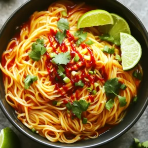 - 200g noodles (egg or rice noodles) - 3 tablespoons vegetable oil - 4 cloves garlic, finely minced - 1-2 red chilies, thinly sliced - 2 tablespoons soy sauce - 1 tablespoon chili garlic sauce - 1 teaspoon sesame oil - 1 teaspoon sugar - 2 green onions, chopped - Fresh cilantro leaves - Lime wedges The secret to making spicy chili garlic noodles is in the ingredients. First, you need the right noodles. I love using either egg noodles or rice noodles. Both work great and taste amazing. Next, we have the oil. Vegetable oil is best here. It can handle heat well and lets the flavors shine. Garlic is a must! Use four cloves, finely minced. Garlic adds a great aroma and taste. Now, let’s talk about heat. Use 1-2 red chilies, sliced thin. Adjust how many you use based on how spicy you want it. If you love heat, go for two! For the sauce, you’ll need soy sauce, chili garlic sauce, sesame oil, and a bit of sugar. These ingredients mix to create a savory kick that pairs well with the noodles. Finally, don’t forget the garnishing! Chopped green onions and fresh cilantro make your dish pop. Lime wedges add a zesty finish. They’ll brighten the flavors and make the dish even more delicious. - Bring a large pot of water to a boil. - Add a pinch of salt for flavor. - Cook the noodles as the package says. - Typically, this takes about 3-5 minutes. - Once done, drain the noodles and set them aside. - In a small bowl, mix soy sauce, chili garlic sauce, sesame oil, and sugar. - Whisk until well combined. This sauce adds bold flavor. - Heat vegetable oil in a large skillet over medium heat. - Once hot, add minced garlic and sliced chilies. - Stir-fry for about 30 seconds. - Watch for the garlic to turn golden but not burnt. - Add the drained noodles to the skillet. - Pour the sauce mixture over the noodles. - Gently toss everything together. - Heat for about 2-3 minutes to combine flavors. - Stir in the chopped green onions. - Mix well and remove from heat. - Serve the noodles in deep bowls. - Garnish with fresh cilantro and lime wedges. To change the heat level, you can adjust the chili quantity. If you want less heat, use just one chili. For more spice, add a second chili or even a third. You can also try adding red pepper flakes or cayenne pepper. Both give extra heat without changing the flavor too much. You can enrich your dish with toppings. Sesame seeds add a nice crunch and flavor. You can also try adding chopped peanuts or cashews for a nutty twist. If you want a different taste, swap soy sauce for tamari or coconut aminos. These options work well for gluten-free diets too. For stir-frying, a large skillet or a wok works best. A wok heats evenly and allows for good tossing. You’ll also want a pair of tongs for easy noodle tossing. A spatula can help mix the ingredients well. Both tools make cooking quick and fun. {{image_4}} You can easily change up the dish by adding protein. Chicken works great here. Simply cook diced chicken in the skillet before adding garlic and chilies. Shrimp is another fantastic option. Just toss shrimp into the pan for a quick sauté. If you want a plant-based choice, tofu is perfect. Cube it and sauté until golden before mixing in. If you prefer a vegetarian or vegan option, choose plant-based noodles. Rice noodles or whole grain noodles are both excellent choices. For the sauce, make sure to use a vegan soy sauce. You can also swap out chili garlic sauce for a homemade version using garlic, chili paste, and a splash of vegetable broth. To explore new flavors, try adding veggies. Bell peppers, broccoli, or snap peas can add crunch and color. Toss in some chopped nuts like peanuts or cashews for a nice texture. You can also experiment with different herbs. Thai basil or mint can provide a fresh twist to the dish. To store leftovers, cool the noodles first. Place them in an airtight container. Keep the lid tight to avoid moisture. Store them in the fridge for up to three days. Always check for any strange smells before eating. To reheat, use a skillet for the best results. Heat a little oil over medium heat. Add the noodles and stir for about 3 to 5 minutes. You can add a splash of water or soy sauce to keep them moist. Avoid using the microwave, as it can make the noodles dry and tough. Yes, you can freeze spicy chili garlic noodles. Place cooled noodles in a freezer-safe bag. Before sealing, remove as much air as possible. They can last up to three months in the freezer. When ready to eat, thaw them overnight in the fridge and reheat as mentioned above. You can use either egg noodles or rice noodles for this dish. Egg noodles add a rich flavor. Rice noodles are light and gluten-free. Both options cook quickly and absorb the sauce well. Choose based on your taste or dietary needs. Yes, you can make this dish gluten-free. Use rice noodles and ensure your soy sauce is gluten-free. Many brands offer gluten-free soy sauce. This way, you can enjoy all the flavors without the gluten. To keep the noodles from sticking, rinse them after cooking. Drain them well and toss them with a bit of vegetable oil. This helps separate the noodles and keeps them nice and loose. If you cook them right, they should stay perfect. You can prepare the sauce ahead of time. Store it in the fridge for up to three days. Cook the noodles just before serving. This keeps everything fresh. Mix the noodles and sauce together right before you eat for the best taste. Chili garlic noodles pair well with many sides. Try spring rolls for a crunchy contrast. A light salad with fresh veggies can balance the heat. You can also serve steamed dumplings for a filling option. Each side adds a new layer of flavor. You now have all the tools to make delicious chili garlic noodles. From selecting your ingredients to perfecting your sauce, every step matters. Don’t forget to customize with your favorite toppings and proteins. Store your leftovers right for later enjoyment. With these tips, your dish will impress everyone. Get cooking and enjoy this delightful meal at home!