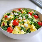 - 8 large egg whites - 1 cup fresh spinach, chopped - 1/2 cup cherry tomatoes, halved - 1/4 cup red bell pepper, diced - 1/4 cup low-fat feta cheese, crumbled - 1/4 cup cooked quinoa - 2 tablespoons fresh parsley, finely chopped - 1 tablespoon olive oil - Salt and pepper, to taste - Optional: hot sauce for serving To make high protein egg white scramble bowls, gather these simple ingredients. Egg whites are the star, providing protein without the fat. Spinach adds green goodness and nutrients. Cherry tomatoes offer a sweet burst and color. Red bell pepper gives crunch and flavor. Low-fat feta cheese adds creaminess and a tangy kick. Quinoa brings in extra protein and fiber. Fresh parsley adds a pop of color and taste. Olive oil helps cook the veggies and adds a lovely richness. Don't forget salt and pepper to enhance all the flavors. If you like a little heat, keep some hot sauce handy! This mix creates a healthy breakfast that keeps you full and happy. - Heat olive oil in the skillet. - Sauté the red bell pepper for 2-3 minutes. - Add spinach and tomatoes, cooking for 2 more minutes. Start by heating olive oil in a non-stick skillet over medium heat. Wait until it shimmers. Next, add the diced red bell pepper. Sauté for about 2 to 3 minutes. Stir it occasionally until the pepper softens and smells good. After that, toss in the chopped spinach and halved cherry tomatoes. Cook for another 2 minutes. You want the spinach to wilt and the tomatoes to warm up. - Whisk the egg whites. - Pour egg whites into the skillet. - Cook until fluffy. In a bowl, whisk together 8 large egg whites, a pinch of salt, and some pepper. You want it to blend well and get a little frothy. Gently pour the egg whites into the skillet over the veggies. Cook slowly, stirring now and then. This takes about 3 to 4 minutes. You should see the egg whites become fluffy and fully cooked. - Fold in quinoa and feta cheese. - Garnish with parsley. - Serve hot. Once the egg whites are cooked, fold in 1/4 cup of cooked quinoa and 1/4 cup of crumbled feta cheese. Mix it well so everything gets evenly combined. Remove the skillet from heat and sprinkle fresh parsley on top. This adds a nice pop of color. Serve the egg white scramble hot in bowls. You can let guests add hot sauce if they want some extra spice. - How to achieve fluffiness To make egg whites fluffy, whisk them well. Use a fork or whisk until they are frothy. This adds air and creates a light texture. Cook them on low heat to keep them fluffy. Stir gently while they cook. - Avoiding rubbery texture To avoid a rubbery texture, do not overcook the egg whites. Cook them just until they set. Remove them from heat as soon as they are fully cooked. This keeps them soft and tender. - Adding protein sources You can add cooked chicken or turkey for extra protein. These meats mix well with the eggs and veggies. Try adding some diced ham or tofu for a different flavor. - Incorporating additional vegetables Feel free to add more veggies like mushrooms or zucchini. You can also use onions or kale. These additions boost flavor and nutrition. - Make-ahead storage tips You can make these scramble bowls ahead of time. Store them in airtight containers in the fridge. They will stay fresh for up to three days. - Reheating methods To reheat, simply warm them in the microwave. Use a low setting to heat evenly. Stir them halfway to avoid cold spots. You can also reheat them in a skillet over low heat. {{image_4}} You can switch out feta for cottage cheese or cheddar. Each cheese gives a new flavor. Cottage cheese adds creaminess and a subtle taste. Cheddar brings a sharp bite that many enjoy. If you want a vegan choice, try vegan cheese alternatives. These can melt well and add a nice taste. Using seasonal veggies makes this dish fun and fresh. In summer, add zucchini or corn. For fall, try sweet potatoes or kale. In winter, use hearty vegetables like broccoli or Brussels sprouts. Fresh herbs can brighten your dish. Basil or cilantro can add a pop of flavor. Just chop them finely and mix in at the end. Let's explore flavors from around the world! For a Mediterranean style, toss in some olives. They add a salty kick that pairs well with the eggs. If you want a Mexican twist, add avocado and salsa. The creaminess of avocado complements the dish perfectly. Salsa adds heat and freshness, making your meal exciting. To store leftovers, let the egg white scramble cool. Place it in an airtight container. This keeps it fresh. It’s best to eat it within three days. When reheating, add a splash of water to keep it moist. You can freeze cooked egg white scrambles. Let them cool completely first. Use a freezer-safe container for storage. Label it with the date. To thaw, place it in the fridge overnight. You can also use the microwave. Heat on low until warm. In the fridge, the dish lasts up to three days. If it smells off or looks discolored, it’s time to toss it. Always check for any signs of spoilage before eating. If you cannot eat egg whites, don’t worry! You have options. You can use silken tofu as a great substitute. It blends well and has a similar texture. Another choice is chickpea flour mixed with water. This mix can mimic the taste and texture of egg whites. For a vegan option, consider using aquafaba, the liquid from canned chickpeas. It whips up nicely and adds fluffiness. This dish is packed with protein. Each serving contains about 24 grams of protein. The egg whites are the main source, but quinoa and feta add to this total. Quinoa offers complete protein, which is great for muscle repair. If you add more veggies or protein sources, the protein content can go even higher. Yes, you can! To prepare ahead, cook the scramble and let it cool. Store it in a sealed container in the fridge. It will stay fresh for up to three days. When you’re ready to eat, simply reheat it in a skillet or microwave. This way, you save time on busy mornings while still enjoying a healthy meal. In this post, we explored a nutritious recipe using egg whites, fresh veggies, and feta cheese. I shared simple steps for preparation, cooking, and adding your own twist. Remember, fluffiness is key for great egg whites. Use fresh ingredients and customize to your taste. Meal prep tips help you save time and enjoy healthy meals. This dish is versatile and can adapt to any season or diet. Keep experimenting to find your favorite version. Enjoy the benefits of a healthy, tasty meal!