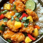 - 1 lb boneless chicken breast, cut into bite-sized pieces - 1 cup assorted bell peppers (red, green, yellow), diced - 1 cup pineapple chunks (fresh or canned) The main ingredients give sweet and sour chicken its unique flavor. Chicken breast forms the base of this dish. It is tender and soaks up all the great flavors. The bell peppers add color and crunch. They also bring a sweet taste that balances the dish. Pineapple adds a juicy sweetness that makes this dish special. - 1/2 cup all-purpose flour - 2 large eggs, beaten - 1 cup breadcrumbs Breading is key to getting that perfect crunch. Flour helps the eggs stick to the chicken. The eggs coat the chicken, helping the breadcrumbs adhere. Breadcrumbs give the chicken a golden-brown crust when fried. This crunch pairs nicely with the soft chicken and sweet sauce. - 1/2 cup ketchup - 1/4 cup apple cider vinegar - 1/4 cup brown sugar The sauce is the heart of sweet and sour chicken. Ketchup gives it a rich base. Apple cider vinegar adds tanginess. Brown sugar brings sweetness, balancing the other flavors. Together, they create a sauce that clings perfectly to the chicken and veggies. - Marinating the Chicken: Start by seasoning the chicken pieces with salt, pepper, garlic powder, and ground ginger. This adds great flavor. Let it sit for about 15 minutes. This step helps the chicken taste better. - Setting Up the Breading Station: Next, set up a three-bowl system. Put all-purpose flour in the first bowl. Pour beaten eggs into the second bowl. Fill the third bowl with breadcrumbs. This setup makes breading easy and organized. - Breading the Chicken: Take each piece of marinated chicken. First, dip it into the flour. Make sure to coat it well. Next, move it to the egg bowl. Let any extra egg drip off. Finally, roll the chicken in breadcrumbs. Press gently to get a good coating. - Frying the Chicken: Heat vegetable oil in a large skillet over medium-high heat. Once hot, add the breaded chicken pieces in batches. Don’t overcrowd the pan. Fry until golden brown, about 4-5 minutes per batch. Use a slotted spoon to take out the chicken and place it on paper towels to drain. - Sautéing the Vegetables: In another pan, add diced onions and bell peppers. Sauté them over medium heat for about 3-4 minutes. Cook until they start to soften and smell good. - Mixing the Sauce: In a bowl, mix ketchup, apple cider vinegar, brown sugar, and soy sauce. Whisk until smooth and well mixed. This sauce gives the dish its sweet and tangy flavor. - Incorporating the Chicken: Add the sautéed onions, bell peppers, and pineapple chunks to the pan. Stir in the sauce mixture. Bring everything to a simmer. Let the flavors blend for a few minutes. - Final Presentation Tips: Gently add the fried chicken to the pan. Toss it to coat every piece. Cook for another 2-3 minutes until everything is warmed through. Serve the sweet and sour chicken in a colorful bowl or platter. Garnish with fresh cilantro and lime slices for a bright touch. Serve with fluffy rice or egg noodles. Adjusting Sweetness and Sourness To make your sweet and sour chicken just right, you can adjust the sauce. If you want it sweeter, add more brown sugar or ketchup. If you like it tangy, add more apple cider vinegar. Start with small amounts and taste as you go. This way, you find your perfect balance. Spice Level Customization Want a kick? Add red pepper flakes or a dash of hot sauce. Start with a little, then taste it. You can always add more heat, but it’s hard to take it out. This way, you can make it mild or spicy, just how you like it. Avoiding Overcrowding When Frying When frying your chicken, keep the pieces spaced apart. If you crowd the pan, the chicken won't fry well. It will steam instead of crisp. Fry in batches, so each piece gets the heat it needs. This helps make your chicken nice and crispy. Best Practices for Sautéing Vegetables When sautéing your veggies, heat your pan first. Add a little oil, then toss in the onions and bell peppers. Keep stirring them. This helps them cook evenly and stay crunchy. Cook them just until they're soft but still bright in color. You want them to keep their flavor. Complementary Side Dishes Serve your sweet and sour chicken with steamed rice or egg noodles. These sides soak up the sauce well. You can also add a fresh salad for a crunchy contrast. This makes your meal more balanced and tasty. Garnishes for Presentation For a beautiful touch, garnish with fresh cilantro leaves and lime slices. This adds color and a fresh flavor. Place everything in a big bowl or nice platter. It makes the dish look inviting and fun to eat. {{image_4}} Alternative Proteins You can swap chicken for shrimp, tofu, or pork. Each option gives a unique taste and texture. Shrimp cooks fast and adds a nice touch. Tofu works well for a vegan meal. Pork adds a hearty flavor that some enjoy. Different Vegetables Feel free to mix in other veggies. Broccoli, snap peas, or carrots can brighten the dish. You can also try zucchini or mushrooms for new textures. The goal is to keep it colorful and fun. Gluten-Free Options To make this dish gluten-free, use gluten-free flour and breadcrumbs. Check the soy sauce label too. Some brands offer gluten-free versions that work great in this recipe. Vegetarian/Vegan Alternatives For a vegetarian twist, use tofu or tempeh instead of chicken. You can use vegetable broth in the sauce for added flavor. This way, you keep the sweet and sour taste without meat. Using Different Types of Vinegar Apple cider vinegar is great, but rice vinegar or white vinegar can also shine in this dish. Each vinegar brings its own flavor, so try what you like best. Adding Fruit or Other Flavor Enhancements You can add mango or orange juice for a fruity twist. This change can make the dish sweeter and even more exciting. Try adding chili flakes for a spicy kick, too. To store leftovers, let the Sweet and Sour Chicken cool down first. Place it in an airtight container. This keeps the flavors fresh. You can store it in the fridge for up to three days. Make sure to separate the chicken from any rice or noodles to keep everything fresh. Best Containers for Storage: - Use glass containers with tight lids. - Plastic containers also work well but check for BPA-free options. - Label the containers with the date to track freshness. You can freeze cooked Sweet and Sour Chicken for longer storage. First, cool it completely. Then, transfer it to freezer-safe bags or containers. Squeeze out as much air as possible before sealing. This helps prevent freezer burn. Reheating Tips: - Thaw in the fridge overnight before reheating. - Use a microwave or stovetop to warm it up. - Add a splash of water to keep it moist while reheating. To recognize spoiled food, check for any off smells or changes in color. If the chicken looks or smells strange, it’s better to throw it away. Tips for Extending Freshness: - Always store leftovers in airtight containers. - Keep the fridge at or below 40°F (4°C). - Use leftovers within three to four days for best quality. Can you make Sweet and Sour Chicken ahead of time? Yes, you can make Sweet and Sour Chicken ahead. Cook the chicken and sauce first. Cool it down, then store it in the fridge. When you are ready, reheat it on the stove or in the microwave. This way, the flavors blend nicely. How do you make Sweet and Sour Chicken spicier? To make Sweet and Sour Chicken spicier, add red pepper flakes or diced jalapeños to the sauce. You can also use a spicy ketchup. For a kick, mix in some hot sauce when you combine the chicken and sauce. Adjust the spice to your taste. What type of oil is best for frying? Vegetable oil is best for frying Sweet and Sour Chicken. It has a high smoke point and is neutral in flavor. You can also use canola oil or peanut oil for a richer taste. Avoid oils with strong flavors that may alter the dish. How can you achieve crunchy chicken? To achieve crunchy chicken, follow the breading steps carefully. Coat the chicken well in flour, egg, and breadcrumbs. Fry in hot oil, not overcrowding the pan. This allows the chicken to cook evenly and stay crispy. Let it drain on paper towels to remove excess oil. Can I use frozen chicken for this recipe? Yes, you can use frozen chicken. Just make sure to thaw it completely before marinating. Thaw in the fridge overnight or use the microwave. This ensures even cooking and better flavor absorption. What can I use instead of pineapple? If you don't have pineapple, you can use mango or diced peaches for a fruity touch. For a tart flavor, try diced green apples or even bell peppers. These will still give you a delicious sweet and sour taste. In this blog post, I covered how to make sweet and sour chicken. You learned about the key ingredients like chicken, bell peppers, and pineapple. I also shared step-by-step instructions on preparing, cooking, and serving this tasty dish. Exploring tips on flavor balance and cooking techniques helped enhance your dish. Plus, I provided ideas for variations, storage, and answered common questions. Ultimately, sweet and sour chicken is flexible, fun, and satisfying. Now, you’re ready to create a delicious meal your family will love.