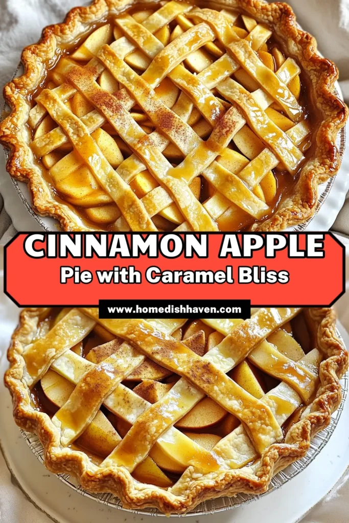 Indulge in the deliciousness of Cinnamon Apple Pie with Caramel! This easy recipe combines tart apples with sweet caramel and warm spices, creating a dessert that's perfect for any occasion. Follow simple steps to achieve a golden crust and flavorful filling that will impress your family and friends. Don't wait—check out the full recipe and bring this comforting treat to your kitchen today! #CinnamonApplePie #PieRecipe #BakingIdeas #DessertLovers