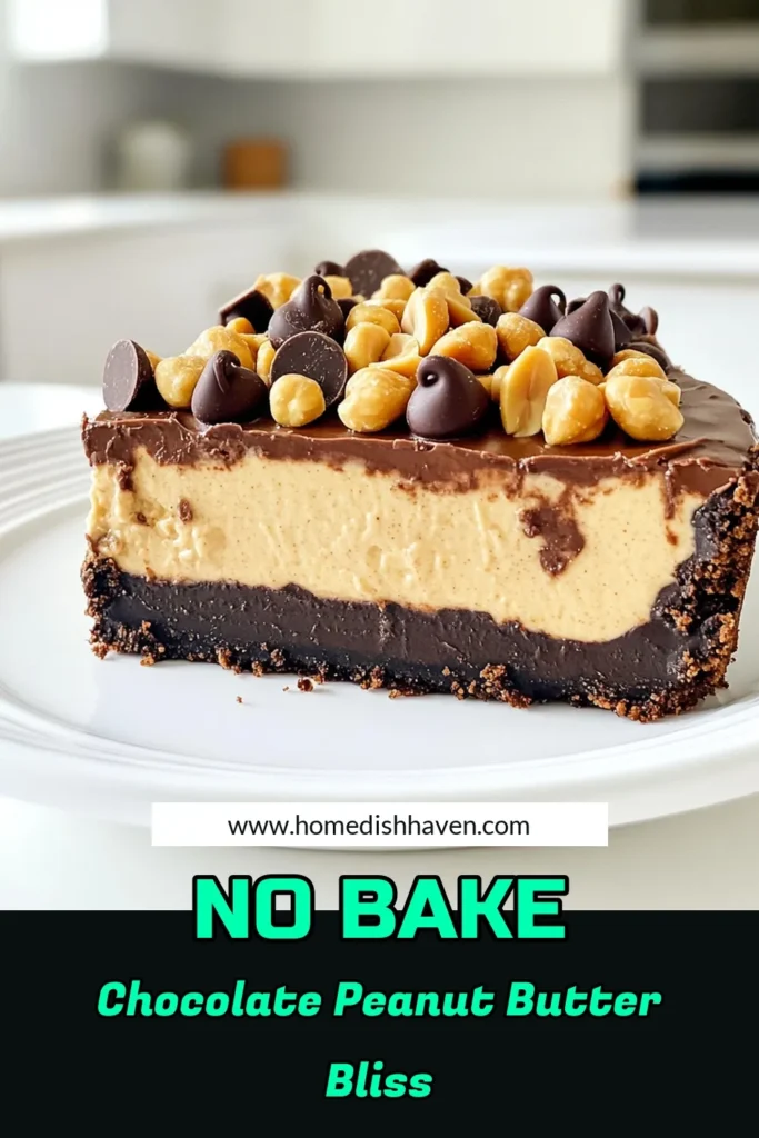 Indulge in the ultimate dessert with this no-bake Chocolate Peanut Butter Cheesecake! This easy recipe features a rich blend of creamy peanut butter, velvety cream cheese, and a delicious chocolate graham cracker crust. Perfect for any occasion, it's a showstopper that everyone will love! Click to explore the full recipe and impress your friends and family with this delightful treat. #ChocolatePeanutButterCheesecake #NoBakeDesserts #DessertRecipes #SweetTreats