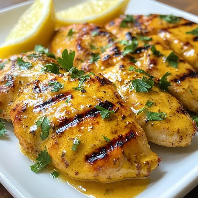 - 4 boneless, skinless chicken breasts - 1/2 cup unsalted butter, softened at room temperature - 1/2 cup buttermilk - 2 tablespoons garlic powder - 1 tablespoon onion powder - 1 tablespoon smoked paprika - 1 teaspoon cayenne pepper (optional) - 1 teaspoon salt - 1 teaspoon black pepper - 2 tablespoons fresh parsley, finely chopped - Lemon wedges - Chicken breasts: 1 pound total - Butter: 1 stick - Buttermilk: 4 ounces - Garlic powder: 2 tablespoons - Onion powder: 1 tablespoon - Smoked paprika: 1 tablespoon - Cayenne pepper: 1 teaspoon (for heat) - Salt: 1 teaspoon - Black pepper: 1 teaspoon - Fresh parsley: 2 tablespoons - Lemon wedges: 2-3 Using high-quality ingredients makes a big difference. Fresh chicken gives a better taste. Unsalted butter adds creaminess without extra salt. Buttermilk helps tenderize the chicken. Spices like smoked paprika and garlic powder add depth to the flavor. Always choose fresh parsley for garnish; it brightens the dish. Fresh lemon wedges add zest. They balance the richness of butter chicken. Quality ingredients lead to tasty meals you can share with friends and family. {{ingredient_image_2}} To start, grab a medium bowl. Add the softened butter and buttermilk. Mix these two ingredients well until you have a smooth blend. Next, add the garlic powder, onion powder, smoked paprika, cayenne pepper, salt, and black pepper. Whisk everything together until it is creamy and well combined. This marinade will give your chicken great flavor. Now, take your chicken breasts. Place them in a resealable plastic bag or a shallow dish. Pour the creamy butter marinade over the chicken. Make sure every piece gets coated well. Seal the bag or cover the dish tightly. Place it in the fridge for at least two hours. If you can wait, marinating overnight makes it even better. This step lets the flavors mix into the chicken. Before you start cooking, preheat your grill or oven to about 375°F (190°C). This heat helps cook the chicken evenly. Take the marinated chicken out of the fridge. Let any extra marinade drip off. Set the reserved marinade aside for later basting. Now, place the chicken on your grill. Cook each side for about 6 to 7 minutes. You want the inside to reach 165°F (75°C). Baste the chicken with your reserved marinade while it cooks. This keeps the chicken moist and adds more flavor. Once the chicken is done, take it off the grill. Let it rest for about 5 minutes. Resting helps the juices stay inside the chicken. After resting, slice the chicken into pieces. Garnish with some fresh parsley for a nice touch. Serve it with lemon wedges on the side. The lemon adds a bright flavor that goes well with the rich butter chicken. Enjoy this delightful dish! To get the best flavor, marinate your chicken well. I suggest marinating for at least 2 hours. If you can, let it sit overnight. This gives the flavors time to seep in. Use a resealable bag for easy coating. Make sure every piece is covered in the marinade. This helps keep the chicken juicy. Getting the right cooking temperature is key. Preheat your grill or oven to 375°F. This is a medium-high heat. It allows the chicken to cook evenly. Use a meat thermometer to check the inside. It should reach 165°F for safety. This ensures the chicken is fully cooked but still moist. Basting is crucial for keeping your chicken juicy. After you place the chicken on the grill, use the reserved marinade. Brush it on the chicken every few minutes. This adds flavor and moisture. It also creates a nice glaze on the outside. Don't skip this step if you want tasty, juicy chicken! Pro Tips Marinade Time Matters: The longer you marinate the chicken, the more flavorful and tender it will be. Aim for at least 2 hours, but overnight is best. Check Temperature: Always use a meat thermometer to ensure your chicken is cooked to an internal temperature of 165°F (75°C) for safe consumption. Basting is Key: Basting the chicken with the reserved marinade while grilling keeps it moist and infuses additional flavor, creating a delicious crust. Let it Rest: After cooking, allow the chicken to rest for at least 5 minutes before slicing. This will help retain the juices for a more succulent bite. {{image_4}} To spice things up, add more cayenne pepper. This gives your butter chicken a nice kick. You can also use hot sauce in the marinade. Adjust the heat to your taste. If you like it extra spicy, try adding chopped jalapeños, too. The extra heat pairs well with the creamy butter flavor. You can cook this butter chicken on a grill or bake it in the oven. Grilling gives the chicken a smoky flavor. It's perfect for summer cookouts. Baking is great for colder days when you want a warm meal. If using the oven, set it to 375°F (190°C) and cook for about 25-30 minutes. Both methods yield juicy, flavorful chicken. Butter chicken pairs well with many sides. Here are some tasty options: - Rice: Jasmine or basmati rice soaks up the sauce well. - Naan: This flatbread is perfect for dipping. - Salad: A fresh green salad balances the richness of the dish. - Veggies: Roasted or steamed veggies add color and nutrition. Feel free to mix and match sides based on your taste. To keep your leftover Texas Roadhouse style butter chicken fresh, place it in an airtight container. Make sure to cool the chicken to room temperature before storing. This helps avoid condensation and keeps the chicken from getting soggy. Store it in the fridge for up to four days. Label the container with the date for easy tracking. Reheat the chicken gently to maintain its flavor and texture. You can use the oven or microwave. For the oven, preheat it to 350°F (175°C). Place the chicken on a baking sheet and cover it with foil. Heat for about 15-20 minutes or until warmed through. If using a microwave, place the chicken on a microwave-safe plate. Heat in short bursts of 30 seconds, checking after each burst. If you have more chicken than you can eat, freezing is a great option. Wrap each piece tightly in plastic wrap, then place them in a freezer bag. Remove as much air as possible to avoid freezer burn. You can freeze the chicken for up to three months. When you’re ready to eat, thaw it overnight in the fridge before reheating. You can serve Texas Roadhouse Style Butter Chicken with many yummy sides. Here are a few ideas: - Mashed potatoes: Creamy and fluffy, they go great with the chicken. - Corn on the cob: Sweet and crunchy, it pairs nicely with the rich flavors. - Coleslaw: This adds a nice crunch and freshness to your meal. - Steamed vegetables: Broccoli or green beans add color and balance. - Rice: Fluffy rice soaks up the tasty juices from the chicken. Yes, you can use chicken thighs! They will give you a richer flavor. Thighs are juicier and more forgiving when cooking. Just be sure to cook them until they reach 165°F (75°C) for safety. To make this dish gluten-free, simply avoid any ingredients that contain gluten. Most spices are safe, but check labels. Make sure your butter and buttermilk are gluten-free. You can use a gluten-free marinade if you wish. If you don't have buttermilk, you can make a quick substitute. Mix 1/2 cup of milk with 1/2 tablespoon of vinegar or lemon juice. Let it sit for 5 minutes, and it will thicken. You can also use plain yogurt mixed with some water to thin it out a bit. This article covered how to make Texas Roadhouse Style Butter Chicken. We discussed key ingredients, precise measurements, and the importance of quality. You learned step-by-step instructions, from marinating to cooking and serving. I shared tips to enhance juiciness and variations for spice and cooking methods. Finally, I provided storage info and answers to common questions. Enjoy cooking this dish and impressing your family with your skills. Good luck!