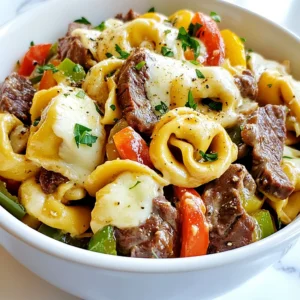 Philly Cheesesteak Tortellini Pasta Flavorful Delight