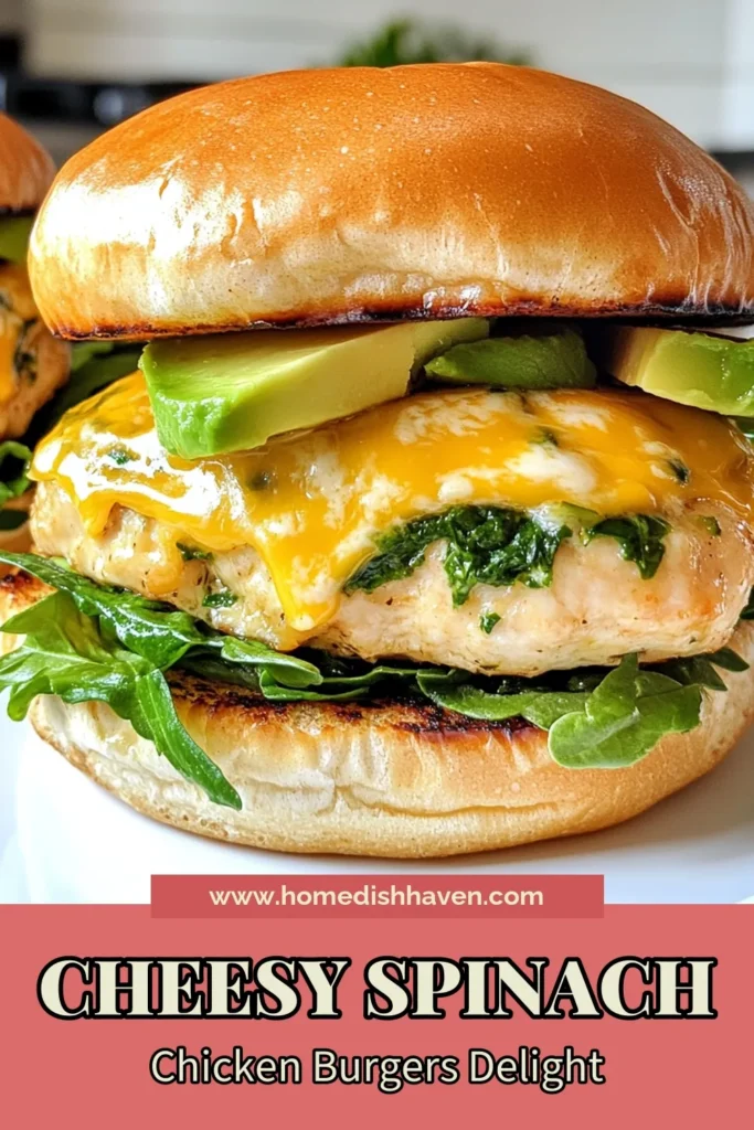 Savor the goodness of these White Cheddar Spinach Chicken Burgers! This healthy chicken burger recipe combines ground chicken, fresh spinach, and creamy white cheddar cheese for a delicious flavor boost. Perfect as homemade chicken burgers with cheese, these spinach chicken burgers are easy to make and incredibly satisfying. Try this spinach chicken burgers recipe today and elevate your burger nights! Save this recipe for later! #HealthyEating #ChickenBurger #DeliciousRecipes #EasyDinnerIdeas