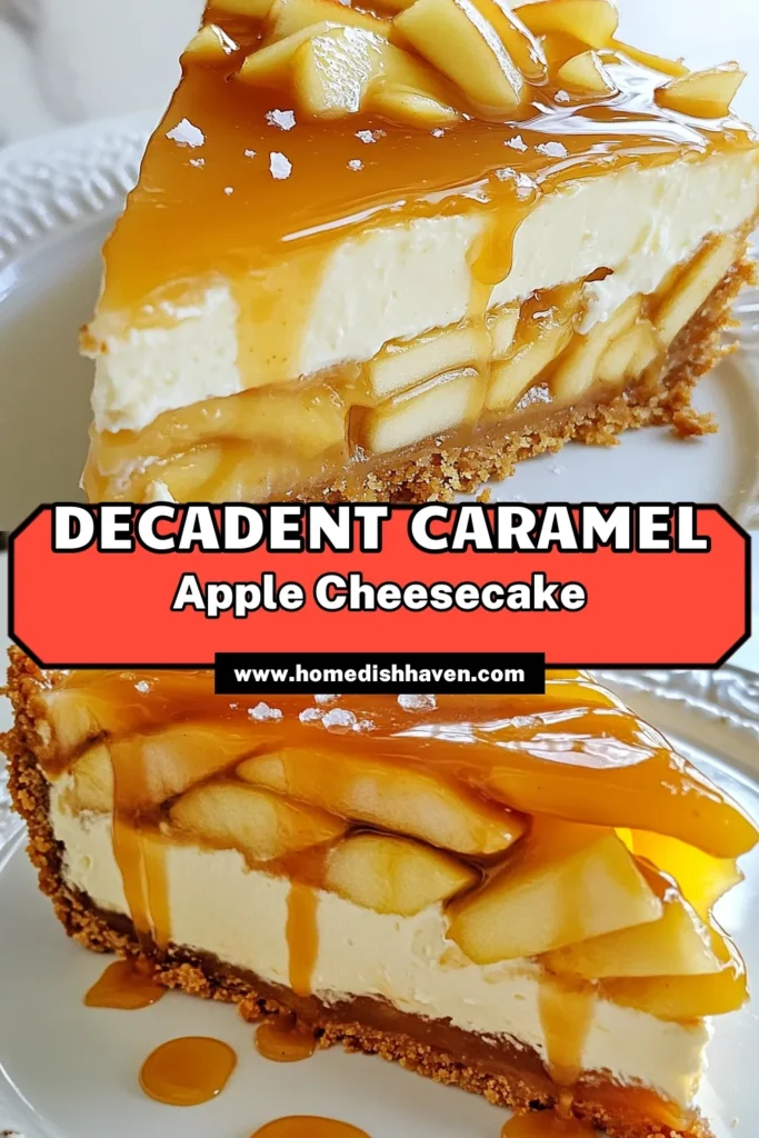 Indulge in this delightful salted caramel apple pie cheesecake, the perfect fusion of creamy caramel cheesecake and classic apple pie flavors. This caramel cheesecake recipe features rich layers of cheesecake with salted caramel and spiced apple filling. It's an easy cheesecake dessert that will wow your guests! Save this recipe for your next gathering and enjoy a slice of heaven. #SaltedCaramel #ApplePieCheesecake #DessertRecipes #CheesecakeLovers