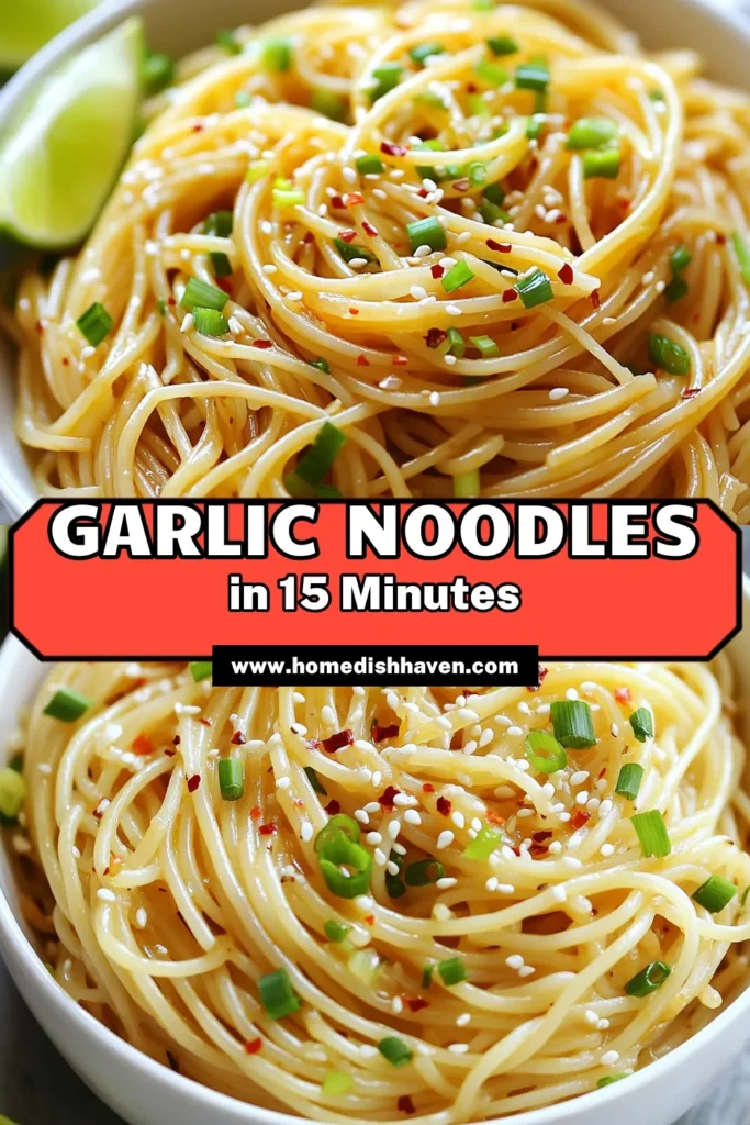 Looking for a quick vegan meal that's packed with flavor? Try these delicious vegan garlic noodles! This easy plant-based dinner combines spaghetti with a savory garlic pasta sauce featuring olive oil, soy sauce, and a hint of maple syrup. Perfect for busy nights, this vegan noodle recipe is ready in just 15 minutes. Save this recipe for an effortless culinary delight tonight! #VeganGarlicNoodles #VeganNoodleRecipe #GarlicPasta #QuickVeganMeals