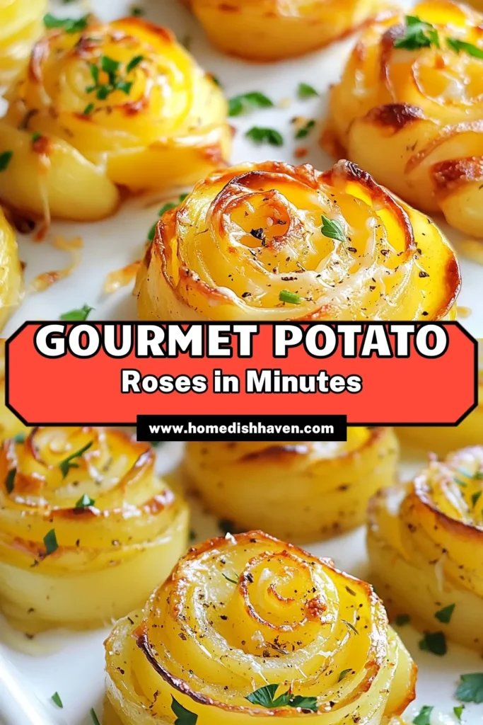 Try this delicious potato roses recipe for an elegant yet easy potato appetizer that’s sure to impress! Made with Yukon Gold potatoes, these baked potato roses are perfectly seasoned and can be topped with a cheesy twist for extra flavor. Perfect for parties or family gatherings, these cheesy potato roses are a must-try! Save this recipe for your next get-together and wow your guests! #PotatoRoses #BakedPotatoRoses #EasyPotatoAppetizers #YukonGoldPotatoRecipes