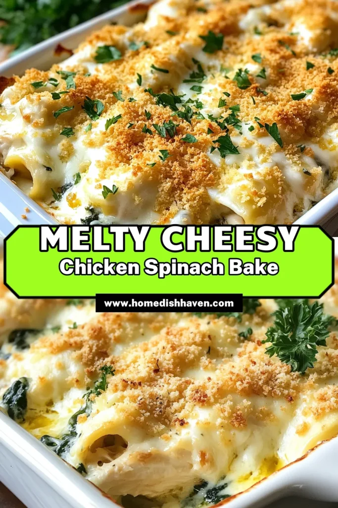 Discover the ultimate Cheesy Chicken Casserole with this flavorful Spinach Chicken Recipe featuring a creamy blend of cream cheese and mozzarella. This easy Chicken Spinach Dish is packed with nutrients, making it a perfect family meal. Bake up this Chicken Spinach Delight in just 45 minutes for a comforting dinner that everyone will love. Save this Cream Cheese Chicken Bake recipe for your next cooking night! #CheesyChickenCasserole #SpinachChickenRecipe #EasyChickenDish #CreamCheeseChickenBake