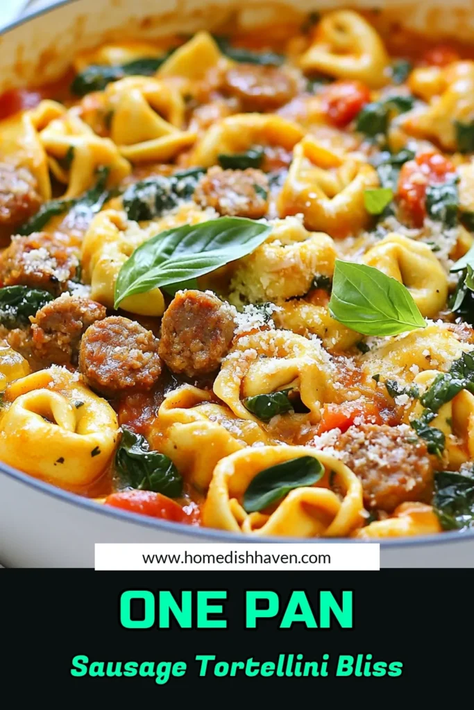 Savor the flavors of Italy with this easy One Pan Tortellini Recipe featuring Italian sausage! This Sausage Tortellini Skillet combines cheesy tortellini, savory sausage, and fresh veggies for a quick One Pan Meal that's perfect for busy weeknights. Elevate your dinner with this delicious Italian Sausage Pasta dish ready in just 30 minutes. Save this Easy Tortellini Dinner recipe and make it your go-to tonight! #OnePanMeals #SausageTortellini #EasyDinner #PastaRecipes