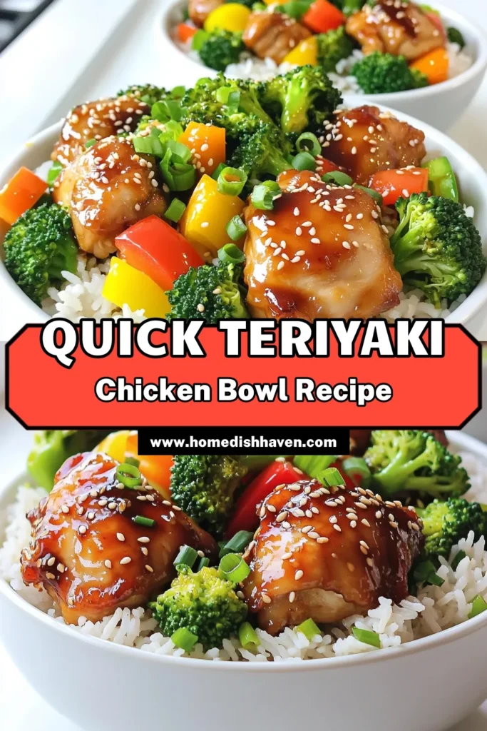 Savor the flavors of our Minute Teriyaki Chicken Bowls! This quick and easy recipe features tender marinated chicken, fresh vegetables, and fluffy jasmine rice, all drizzled in a delicious homemade teriyaki sauce. Ready in just 30 minutes, it's perfect for a busy weeknight dinner. Click through to explore full instructions and tips to elevate your meal presentation. Enjoy vibrant flavors tonight! #TeriyakiChicken #QuickRecipes #HealthyDinner #EasyMeals