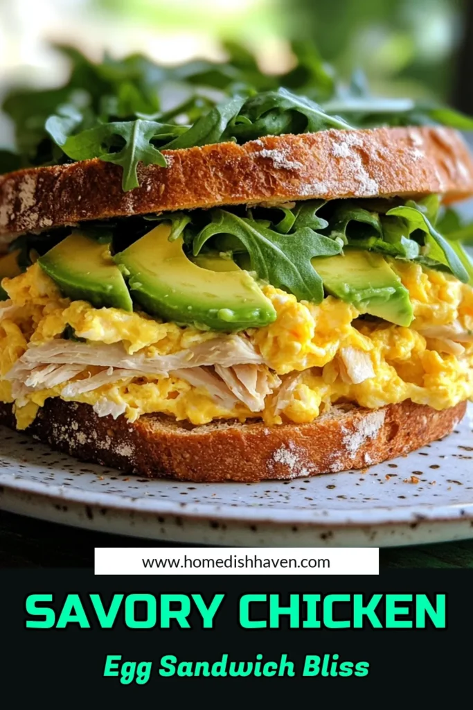 Craving a delicious and healthy breakfast? Try this savory chicken egg sandwich recipe! Packed with shredded chicken, scrambled eggs, and creamy avocado, this whole grain chicken sandwich is perfect for starting your day right. Easy to make and satisfying, it’s the ultimate healthy breakfast sandwich. Don’t miss out on this tasty treat—save this recipe now! #ChickenEggSandwich #HealthyBreakfast #WholeGrainSandwich #AvocadoEggSandwich