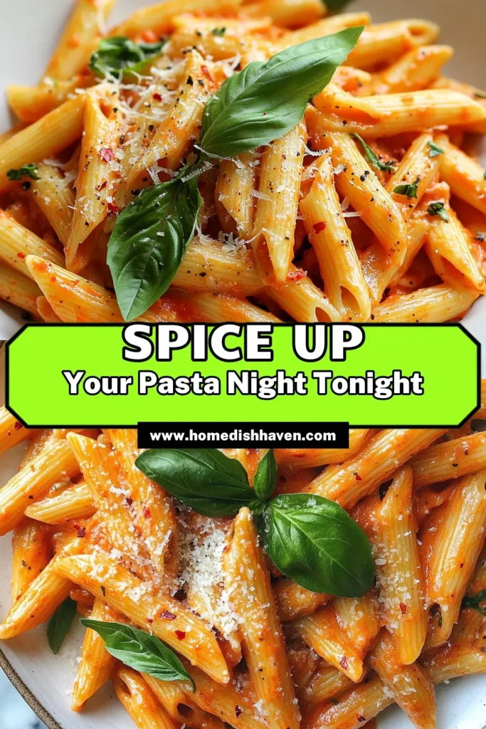 Savor the ultimate Gigi Hadid pasta recipe with this creamy spicy tomato pasta! This easy spicy pasta recipe features penne pasta with cream sauce, infused with garlic, onions, and a kick of red pepper flakes. Quick tomato pasta that’s perfect for any weeknight dinner. Try it today and impress your family or friends! Save this delicious dish for later! #GigiHadidPasta #SpicyVodkaPasta #EasyPastaRecipe #CreamyTomatoPasta
