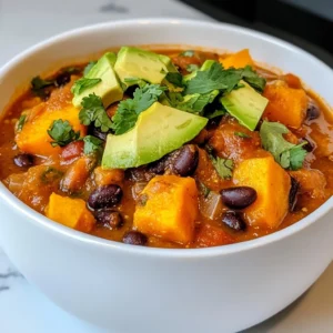Vegan Sweet Potato Black Bean Chili Savory Delight