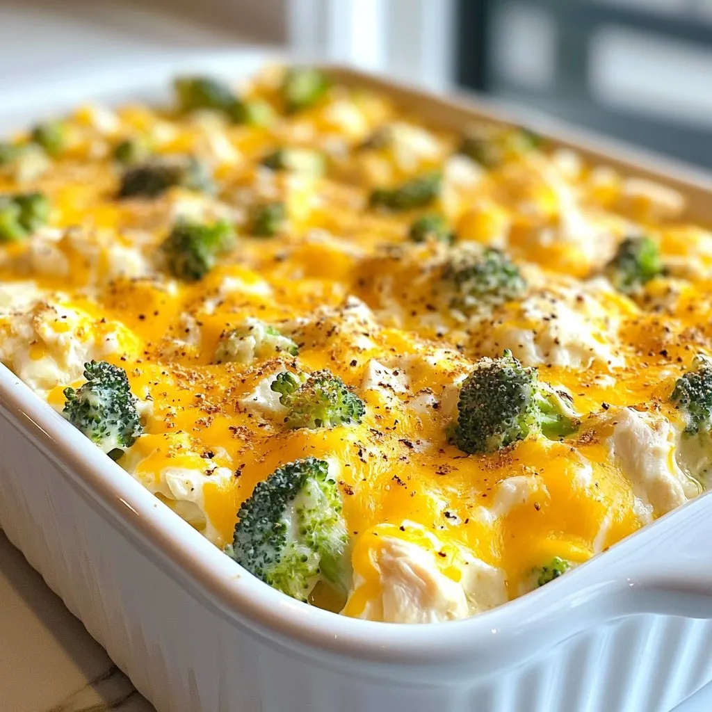 - 2 cups cooked chicken, shredded - 1 cup cream cheese, softened - 1/2 cup keto-friendly ranch dressing - 1 cup shredded cheddar cheese, divided - 1 cup broccoli florets - 1 teaspoon garlic powder - 1 teaspoon onion powder - Salt and pepper to taste - 1/2 teaspoon paprika (for garnish) - 1/2 cup green onions, sliced Keto Crack Chicken Casserole uses simple ingredients. You need cooked chicken for protein. Cream cheese gives it a rich, creamy texture. The ranch dressing adds a tangy flavor. Cheddar cheese melts beautifully on top. Broccoli adds a crunchy bite and nutrients. For seasonings, garlic and onion powder boost the taste. Salt and pepper enhance all flavors. Paprika on top adds color and a hint of spice. Green onions provide a fresh finish. This mix of ingredients makes a tasty dish. Each bite is creamy, cheesy, and satisfying. You can use fresh or frozen broccoli; both work well. Enjoy this easy recipe with loved ones! {{ingredient_image_2}} - Preheat the Oven: Set your oven to 350°F (175°C). This makes sure it is hot and ready. - Grease the Baking Dish: Use cooking spray or olive oil to coat a 9x13 inch baking dish. This helps prevent sticking. - Blend the Base: In a large bowl, add 1 cup of softened cream cheese and 1/2 cup of ranch dressing. Mix them well until smooth. - Check for Lumps: Ensure there are no lumps in the mixture. A smooth base gives the best texture. - Fold in Chicken and Veggies: Gently add 2 cups of shredded chicken and 1 cup of broccoli florets to the bowl. - Add More Ingredients: Toss in 1/2 cup of sliced green onions, 1 teaspoon of garlic powder, 1 teaspoon of onion powder, and salt and pepper to taste. Mix until everything is coated. - Incorporate Cheese: Fold in half of the 1 cup of shredded cheddar cheese into the mixture. - Spread in Baking Dish: Pour the mixture into the greased baking dish. Smooth the top with a spatula for even baking. - Bake: Place the dish in the oven and bake for 25-30 minutes. Look for bubbly, melted cheese on top. - Garnish: After baking, sprinkle 1/2 teaspoon of paprika on top for color and extra flavor. - Use room temperature cream cheese for easier mixing. This makes it blend smoothly. - Substitute rotisserie chicken for ease of preparation. It saves time and adds flavor. - Adding more vegetables like spinach or cauliflower boosts nutrition. They add color and crunch. - Experiment with different cheeses for variety. Cheddar, mozzarella, or pepper jack can change the taste. Pro Tips Use Rotisserie Chicken: For a quicker prep time, consider using store-bought rotisserie chicken. It saves time and adds a delicious flavor to your casserole. Customize Your Veggies: Feel free to swap out the broccoli for other low-carb vegetables like spinach or cauliflower, depending on your preference. Cheese Variations: Experiment with different types of cheese such as mozzarella or pepper jack for added flavor and creaminess. Make It Ahead: Prepare the casserole a day in advance and store it in the fridge. Just bake it when you're ready to serve for a quick meal option! {{image_4}} You can switch things up a bit with this casserole. If you want a different flavor, swap the chicken for ground turkey or beef. This change keeps it tasty and still low in carbs. You can also try different keto-friendly dressings. For a twist, use a spicy ranch or a garlic dressing to kick it up a notch. If you're looking for a vegetarian version, replace the chicken with tofu. Tofu soaks up flavors well, making it a great swap. You can also use vegetable broth instead of ranch dressing. This keeps the dish hearty and flavorful while making it meat-free. Enjoy all the creamy goodness without the chicken! You can keep Keto Crack Chicken Casserole in the fridge. Use an airtight container. It stays good for 3-4 days. When ready to eat, reheat it in the oven or microwave. This keeps it warm and tasty. Want to store it longer? Freeze the casserole for up to 2-3 months. Make sure to wrap it well in plastic wrap or foil. To enjoy later, thaw it overnight in the fridge. This helps the casserole stay fresh and ready for reheating. Keto Crack Chicken Casserole is a creamy, savory dish. It features shredded chicken and cheese. This dish is low in carbs, making it great for keto diets. The cream cheese and ranch dressing add rich flavor. Broccoli adds nutrition and color to the mix. It’s a simple meal that tastes gourmet. Yes, you can prepare this casserole in advance. Mix all the ingredients and store them in a dish. Cover it tightly and place it in the fridge. You can bake it later when you’re ready. This saves time on busy days. Just remember to add a few extra minutes to the baking time if it's cold from the fridge. This casserole pairs well with a simple side salad. A fresh mix of greens adds crunch and balance. You can also serve it with cauliflower rice for more texture. For a bit of heat, add jalapeños on the side. This dish is filling, so a light side works best. Enjoy it with friends or family for a cozy meal! This blog post covered how to make a tasty Keto Crack Chicken Casserole. We discussed the key ingredients, like chicken, cream cheese, and broccoli. I shared simple steps to mix, bake, and garnish the dish. You can also find tips to enhance its flavor and texture. In the end, this recipe fits well into a keto diet and offers great meal prep options. Enjoy making it your own by trying the variations shared. Happy cooking!