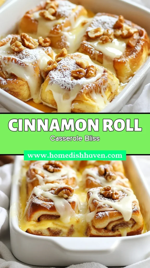 Indulge in this delicious Cinnamon Roll French Toast Casserole, the perfect blend of a classic cinnamon roll and a hearty breakfast casserole. This easy cinnamon roll recipe is great for brunch or special occasions! Drizzle with a maple syrup topping for added sweetness. Your family will love this delightful breakfast casserole recipe. Save this recipe and treat yourself to a sweet start! #CinnamonRollCasserole #FrenchToastCasserole #BreakfastCasseroleRecipe #EasyCinnamonRollRecipe
