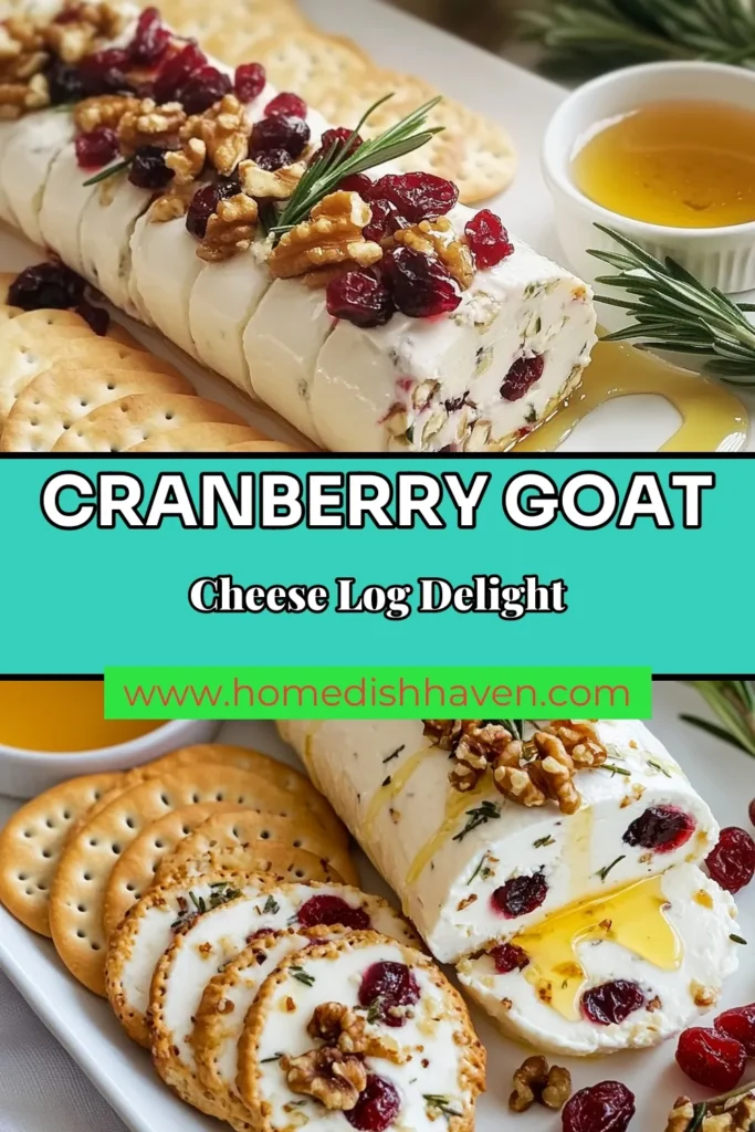 Elevate your holiday gatherings with this Rosemary Cranberry Goat Cheese Log! This Goat Cheese Appetizer Recipe combines creamy goat cheese with cranberries, walnuts, and rosemary for an easy cheese spread that's perfect for entertaining. Make this Holiday Cheese Log Recipe in just 15 minutes for an impressive crowd-pleaser. Don't forget to save this recipe and impress your guests! #GoatCheese #HolidayAppetizer #CheeseSpread #EntertainingRecipes