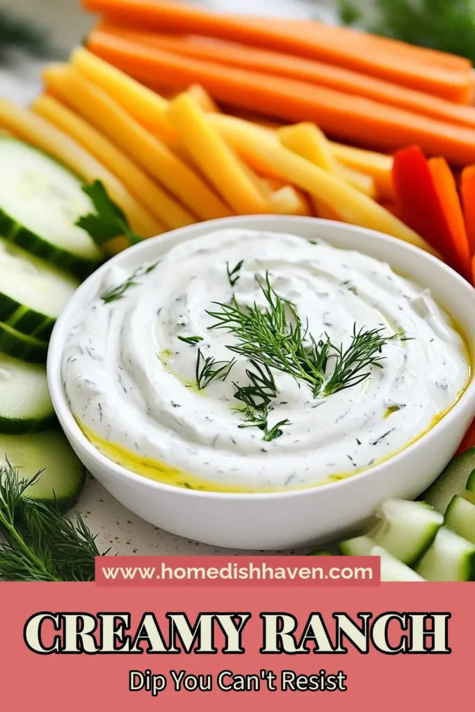 Discover the ultimate creamy ranch dip recipe with this Greek yogurt ranch dip that's not only delicious but also a healthy vegetable dip perfect for snacking! Made with plain Greek yogurt and fresh herbs, this homemade ranch dressing will elevate your vegetable platter. Try this easy Greek yogurt recipe today and impress your guests! Click to save and enjoy this nutritious treat! #HealthyEating #RanchDip #GreekYogurtRecipes #SnackIdeas