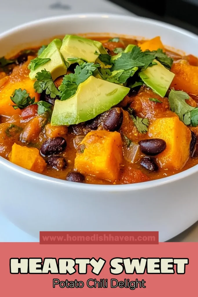 Looking for a delicious and healthy chili option? Try this Vegan Sweet Potato Black Bean Chili! Packed with nutrients, this vegetarian chili recipe features sweet potatoes and black beans for a savory experience. Perfect as an easy black bean chili to warm you up. Whip up this healthy chili with sweet potatoes in just 50 minutes. Save this simple recipe for your next meal! #VeganChili #HealthyEating #SweetPotatoRecipes #MealPrep