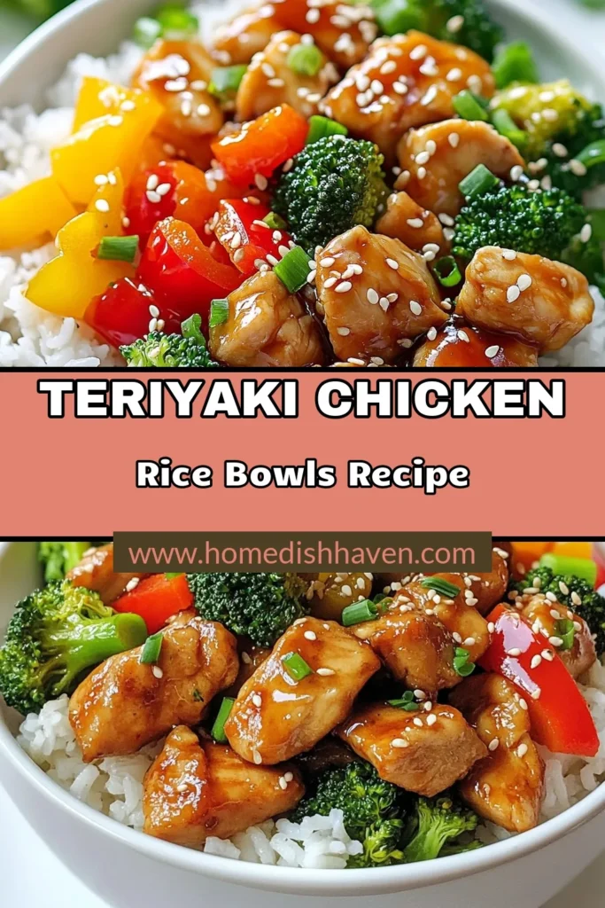 Discover the deliciousness of teriyaki chicken rice bowls with this easy chicken stir fry recipe. Featuring a homemade teriyaki sauce recipe that combines soy sauce, honey, garlic, and ginger, this healthy teriyaki chicken meal is perfect for weeknight dinners. Served over fluffy jasmine rice, this quick dish is sure to please. Save this jasmine rice teriyaki recipe for your next family meal! #TeriyakiChicken #RiceBowls #HealthyEating #EasyRecipes