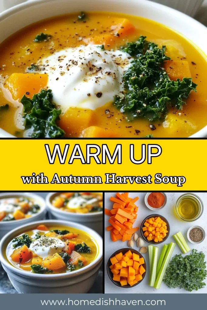 Warm up this autumn with a delightful autumn harvest soup crafted in your crockpot! This butternut squash soup combines wholesome ingredients like carrots, celery, and chickpeas for a nourishing vegetarian cozy soup. It's the perfect healthy fall soup recipe for busy days. Let the flavors meld together effortlessly, creating a comforting dish that's sure to be a hit. Save this healthy crockpot vegetable soup recipe for your fall meal planning! #CrockpotRecipes #AutumnRecipes #HealthySoup #VegetarianDinner