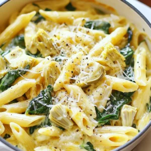 One-Pot Spinach Artichoke Pasta Easy and Flavorful Meal