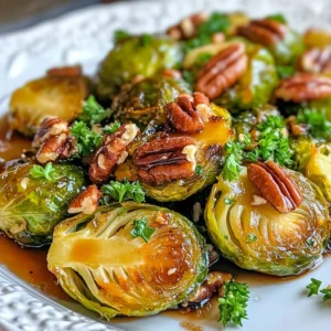Maple Pecan Roasted Brussels Sprouts Simple Dish