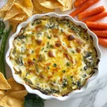 To make the best cheesy spinach artichoke dip, gather these ingredients: - 1 cup frozen spinach, thoroughly thawed and well-drained - 1 cup canned artichoke hearts, drained and coarsely chopped - 1 cup cream cheese, at room temperature for easy mixing - 1 cup sour cream - 1 cup shredded mozzarella cheese - 1/2 cup grated Parmesan cheese - 1 teaspoon garlic powder - 1 teaspoon onion powder - Salt and pepper to taste - Tortilla chips or fresh vegetable sticks (like carrots, cucumbers, and bell peppers) for serving If you lack some ingredients, don't worry! Here are some easy swaps: - Use fresh spinach instead of frozen. Just cook it down first. - Swap canned artichoke hearts for fresh ones if you prefer. - Replace cream cheese with Greek yogurt for a lighter dip. - For a dairy-free option, try cashew cream or coconut yogurt instead of sour cream. - You can use any melty cheese in place of mozzarella. Cheddar adds a nice twist! When picking spinach, look for bright green leaves. Avoid any yellow or wilted ones. Fresh artichokes should feel heavy with tight leaves. For frozen spinach, ensure it is free of ice crystals, which can mean it’s been thawed. Frozen is often easier, as it’s already prepped. If you go fresh, wash and dry it well before use. Whichever you choose, make sure your ingredients are high-quality for the best dip! {{ingredient_image_2}} Start by preheating your oven to 375°F (190°C). This step is key for even baking. A hot oven helps the dip become bubbly and golden brown. In a large mixing bowl, combine 1 cup of softened cream cheese and 1 cup of sour cream. Use a hand mixer or spatula to blend them until smooth. This mix forms the creamy base of your dip. Add 1 teaspoon of garlic powder for flavor. Blend until there are no lumps left. Gently fold in 1 cup of well-drained, thawed frozen spinach and 1 cup of coarsely chopped canned artichoke hearts. Make sure they are evenly mixed in. This step adds color and nutrition to your dip. Next, stir in 1 cup of shredded mozzarella and 1/2 cup of grated Parmesan cheese. Mix until the cheeses are fully combined with the base. Then, season your dip with 1 teaspoon of onion powder, salt, and pepper to taste. Mix thoroughly to ensure every bite is packed with flavor. Transfer your creamy dip mixture into an oven-safe dish. Spread it evenly for even baking. Place it in the preheated oven and bake for 25-30 minutes. Look for a golden brown top that bubbles slightly. Once done, take it out and let it cool for a few minutes before serving. Enjoy with tortilla chips or fresh vegetable sticks! To get the best creaminess, start with room temperature cream cheese. Cold cream cheese is hard to mix. Blend the cream cheese and sour cream well. Use a hand mixer for a smooth texture. Fold in the spinach and artichokes gently. This keeps the dip light and fluffy. If you want extra creaminess, add more sour cream. This makes every bite feel rich and delightful. Tortilla chips are a classic choice. They add a nice crunch. You can also serve fresh veggie sticks. Carrots, cucumbers, and bell peppers work well. Arrange the dippers around the dip for a fun display. For a twist, try pita bread or crusty bread slices. The options make this dip even more enjoyable. You can prepare the dip a day before. Mix all the ingredients and store them in the fridge. When ready to bake, spread it in your dish. Bake it fresh to serve. This saves you time during parties. Just remember to let it cool a bit before serving. It will still be warm and tasty! Pro Tips Thaw Spinach Properly: Ensure your frozen spinach is thoroughly thawed and well-drained to prevent excess moisture, which can make the dip watery. Use Fresh Ingredients: For the best flavor, opt for fresh artichoke hearts if available, and consider using freshly grated Parmesan cheese instead of pre-grated. Adjust Seasoning: Taste the dip before baking and adjust the garlic powder, onion powder, salt, and pepper to suit your palate for a personalized flavor. Experiment with Cheese: Feel free to mix in other cheeses like cheddar or cream cheese alternatives for a unique twist on the classic flavor profile. {{image_4}} You can mix in other cheeses for a unique taste. Try adding cheddar for a sharp flavor. Creamy goat cheese makes it rich and tangy. A blend of cheeses can add depth. Experiment with your favorites to find what you love. You can boost nutrition by adding veggies. Chopped bell peppers add color and crunch. Diced mushrooms bring an earthy taste. For a fresh twist, toss in some diced tomatoes. These additions make your dip more exciting and flavorful. If you like heat, add a spicy touch. Mix in diced jalapeños for a fiery flavor. A few drops of hot sauce can also elevate the dip. Try using pepper jack cheese for a spicy twist. These options will give your dip a bold kick that everyone will enjoy. To keep your cheesy spinach artichoke dip fresh, first let it cool. Then, place it in an airtight container. Store it in the fridge. It will stay good for about three days. Make sure to cover the dip well to prevent it from drying out. When you're ready to enjoy the dip again, preheat your oven to 350°F (175°C). Place the dip in an oven-safe dish. Heat it for about 15-20 minutes. You want the dip to warm through and bubble a bit. If you prefer, you can also use a microwave. Heat it in short bursts, stirring in between, until it's hot. You can freeze the dip if you have extra. Place it in a freezer-safe container, leaving some space at the top. The dip can last up to three months in the freezer. To use, thaw it in the fridge overnight. Reheat as mentioned above. This way, you can enjoy this creamy delight whenever you want! Yes, you can use fresh spinach. Just wash and chop it first. Sauté it in a pan until it wilts. This will help remove extra water. Make sure to drain it well before mixing. This keeps the dip from getting too runny. To make this dip vegan, swap the cream cheese and sour cream for plant-based options. Use cashew cream or vegan cream cheese. Replace mozzarella and Parmesan with vegan cheese. Nutritional yeast adds a cheesy flavor too. Adjust the spices to suit your taste. The best dippers are tortilla chips and fresh vegetable sticks. Carrots, cucumbers, and bell peppers work great. You can also use pita chips or toasted bread. These options add crunch and flavor to your dip experience. Yes, you can make this dip in a slow cooker. Mix all ingredients in the slow cooker. Set it on low for about 2-3 hours. Stir occasionally until it’s hot and bubbly. This method keeps the dip warm for longer, perfect for parties. We’ve covered a lot about making Cheesy Spinach Artichoke Dip. You now know the key ingredients, how to choose them, and simple steps to make it. Remember, you can customize this dip with different cheeses and veggies. Also, I shared tips for storage and reheating, ensuring you enjoy it later. This dip is tasty and fun to share. Now, gather your friends, dip in, and enjoy your creation!