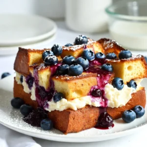 Blueberry Cheesecake French Toast Casserole Delight