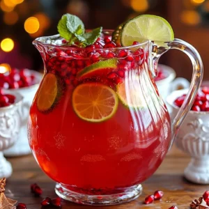 Sparkling Pomegranate Punch Refreshing Party Drink