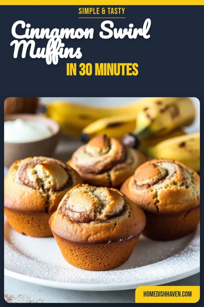 Indulge in these delicious Cinnamon Swirl Banana Muffins! This easy banana muffin recipe combines ripe bananas and a delightful cinnamon swirl for moist, homemade muffins that are perfect for any occasion. Baking with ripe bananas has never been this rewarding! Try this recipe today and elevate your morning routine! Save this recipe for later! #CinnamonBananaMuffins #EasyMuffinRecipe #HomemadeMuffins #BakingWithBananas