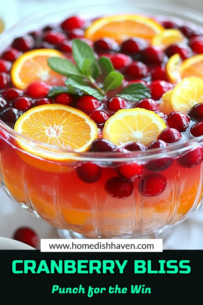 Celebrate the season with this refreshing Cranberry Champagne Punch! Dive into this cranberry punch recipe that combines cranberry juice, sparkling water, and fresh fruits for a delightful holiday punch recipe. Perfect as a sparkling cranberry drink that can be enjoyed by everyone, it's a beautiful non-alcoholic cranberry drink option. Don't miss out on this fruity treat—save this recipe now! #CranberryPunch #HolidayDrinks #FruitPunch #NonAlcoholicDrink