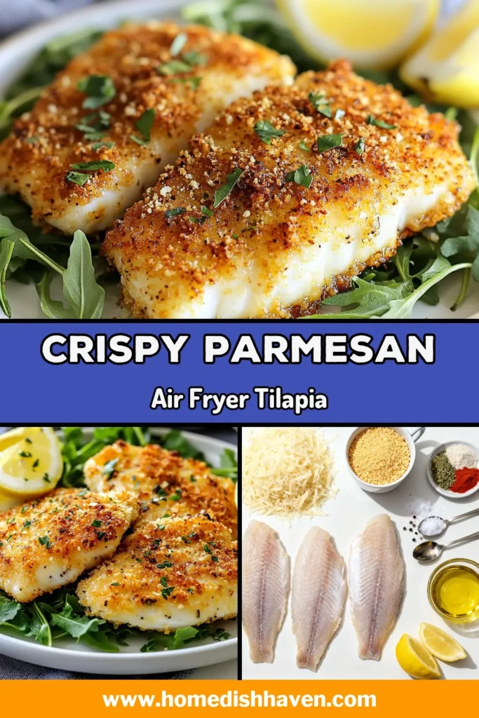 Discover the delightful flavors of Air Fryer Tilapia with this easy Parmesan-Crusted Fish Recipe! Perfect for busy weeknights, these Crispy Tilapia Fillets are not only quick to make but also a healthy seafood dish everyone will love. Enjoy a crunchy coating made with Parmesan and panko, and serve with fresh lemon for a burst of flavor. Try this delicious recipe today and elevate your meal prep! #AirFryerTilapia #CrispyTilapia #EasyAirFryerRecipes #HealthySeafoodDishes