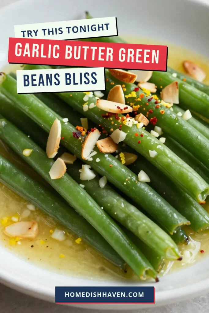 Elevate your dining experience with these easy garlic butter green beans, the perfect green bean side dish! This delicious sautéed green beans recipe is quick to make and bursting with flavor thanks to garlic, butter, and a hint of lemon. Ideal for any meal, these lemon garlic green beans will impress your guests and family alike. Save this recipe for a tasty addition to your dinner table tonight! #garlicbuttergreenbeans #greenbeans #easyrecipes #sautedgreenbeans