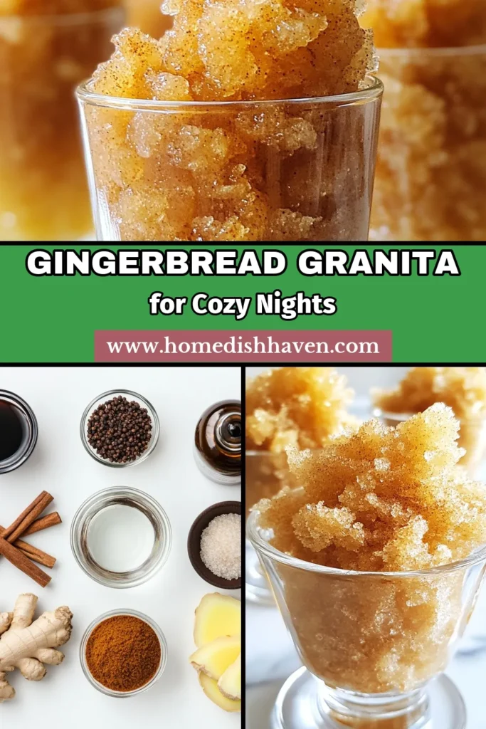 Discover the delightful Spiced Gingerbread Granita recipe, a perfect blend of homemade ginger and warm spices for a refreshing frozen ginger dessert. This vegan granita recipe is easy to make and will impress friends and family with its unique flavor. Enjoy this spiced granita dessert as a festive treat or a cozy indulgence year-round. Save this recipe and make your own gingerbread granita today! #GingerbreadGranita #VeganDessert #FrozenDessert #GranitaRecipe