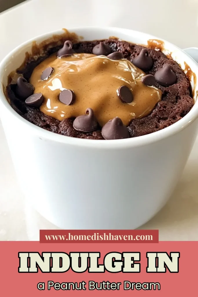 Indulge in this quick and easy Chocolate Peanut Butter Mug Cake, perfect for satisfying your sweet tooth in under 5 minutes! This single serving mug cake combines rich chocolate and gooey peanut butter for a decadent treat. With just a few simple ingredients, this easy microwave mug cake is the ultimate quick dessert recipe. Satisfy your cravings and try it now! #ChocolatePeanutButterMugCake #MugCake #QuickDessert #SingleServingDessert