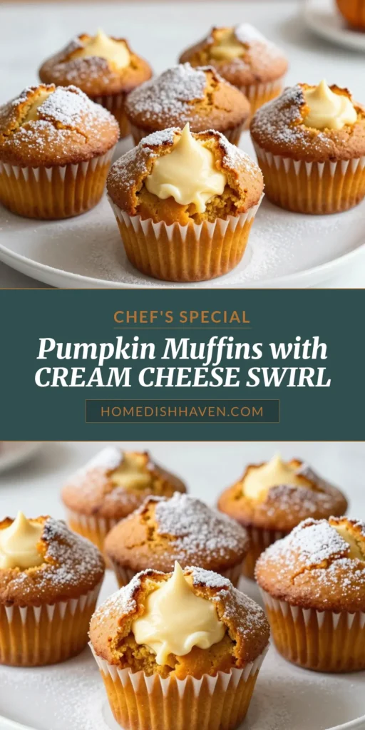 Indulge in the flavors of fall with these delicious pumpkin cream cheese muffins. This easy pumpkin muffins recipe delivers moist pumpkin muffins that are perfect for snacking or breakfast. With a delightful cream cheese filling, these fall baking recipes will be a hit with family and friends. Try this simple recipe today and experience the warmth of autumn in every bite! Save it for later! #PumpkinMuffins #FallBaking #BakingRecipes #PumpkinCreamCheeseMuffins