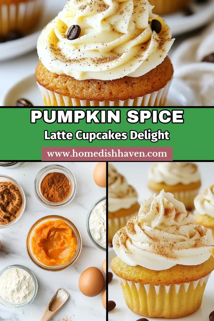 Indulge in the cozy flavors of fall with these Pumpkin Spice Latte Cupcakes. Perfect for autumn baking recipes, this pumpkin cupcakes recipe combines delicious coffee flavored cupcakes with the warmth of pumpkin and spices. Make these delightful fall desserts recipes for your next gathering and impress everyone! Click to view the full recipe and make your taste buds dance. #PumpkinSpiceLatte #FallDesserts #AutumnBaking #CoffeeCupcakes