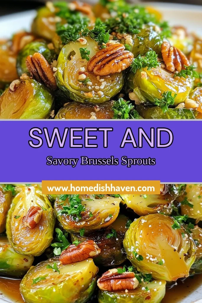 Elevate your meal with these Maple Glazed Brussels Sprouts! This roasted Brussels sprouts recipe combines the richness of maple syrup with a crunchy pecan topping for a deliciously healthy Brussels sprouts side. Perfect for any occasion, these Brussels sprouts with maple syrup are sure to impress. Discover the perfect balance of flavors, and enjoy this pecan crunch salad as a fantastic addition to your table. Save this recipe now! #MapleRoastedBrusselsSprouts #HealthySides #PecanCrunchSalad #VegetarianRecipes