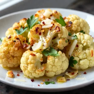 Roasted Garlic Parmesan Cauliflower Savory Delight